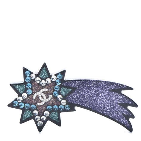 Chanel Strass & Glitter Resin Shooting Star Brooch 